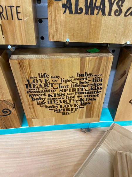 Butcher block signs