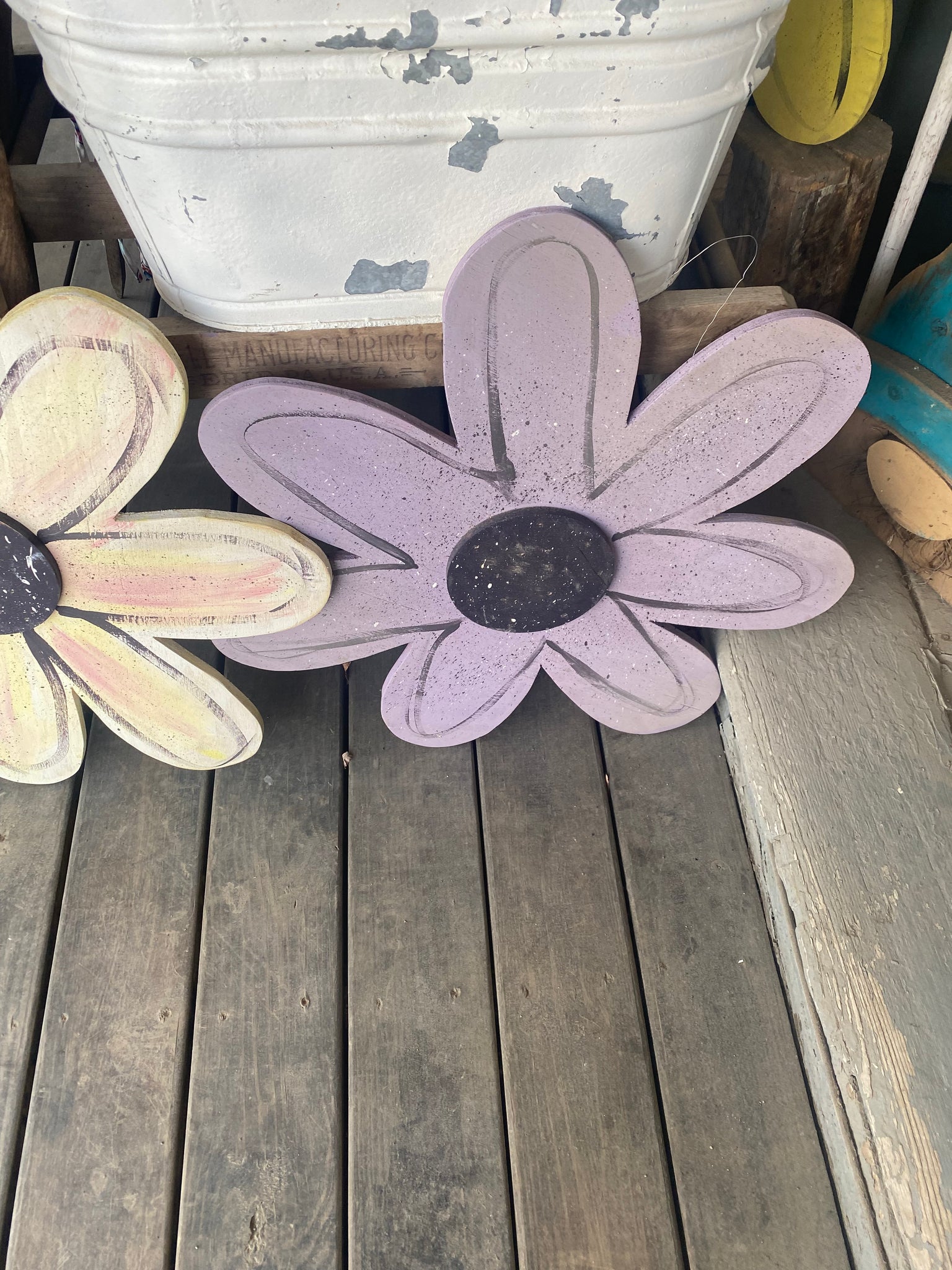 24 inch Wood flowers