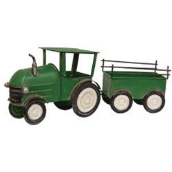 Antique farm tractor and trailer